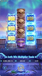 Totem Wonders · Identifikasi nilai pengali dan simbol Wild pada gulungan samping
